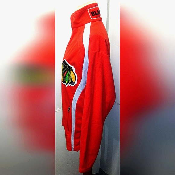 NEW Chicago Blackhawks Polar Fleece Jacket! S, Men. Red/White. Unisex - Picture 5 of 10